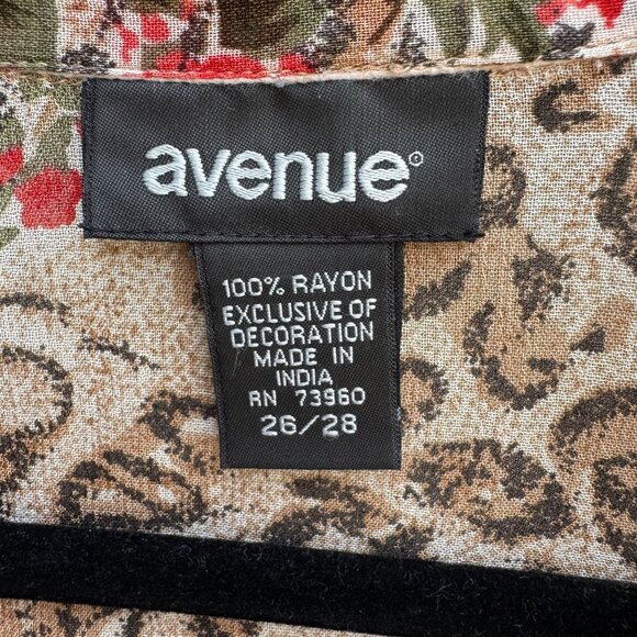 Avenue Womens Floral & Animal Print Sequin Lightweight Button-Up Blouse 26/28 - Picture 5 of 10